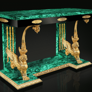 Royal Luxury Gold Malachite Console Table