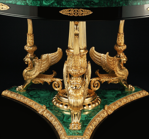 Royal Luxury Malachite Round Dining Table - Image 6