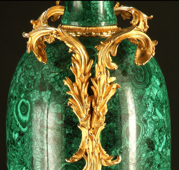 Royal Luxury Gold Malachite Tall Vase - Image 3